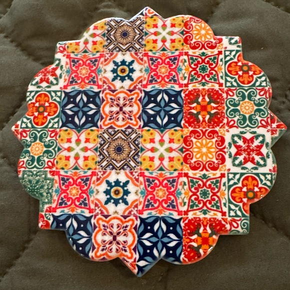 Colorful Patterned Mosaic Coasters Set - Picture 3 of 7